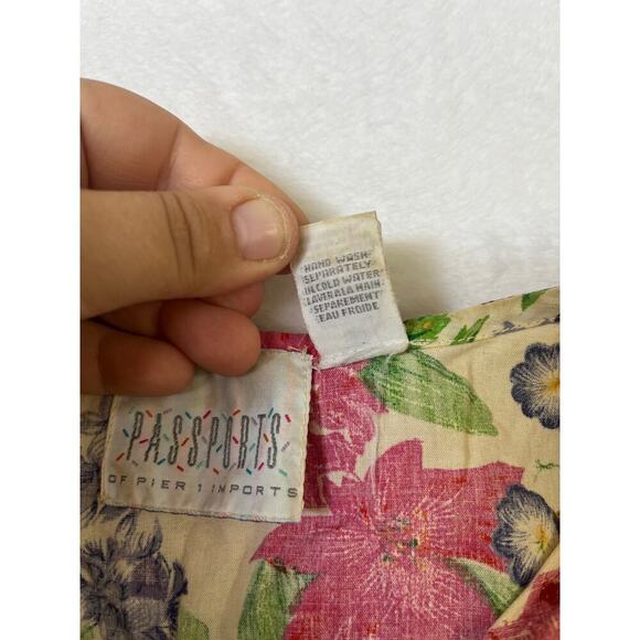 VNTG Passports Pier 1 Imports Floral Tank Blouse 90s Cottage Feminine sz M - Picture 6 of 9